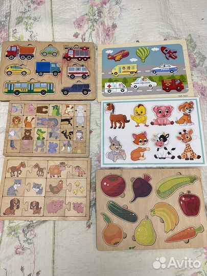 Развивающие игрушки, магниты, липучки, карточки