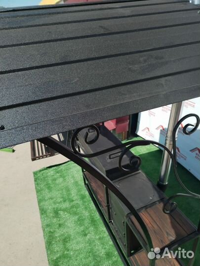 Мангал с печью под казан и крышей