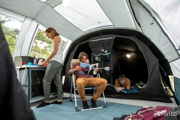 Палатка 6-мест 3-ком arpenaz 6.3 f&b quechua