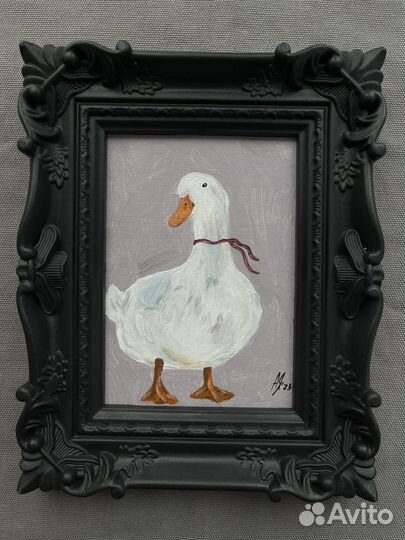 Картина этюд гусыня 10х13