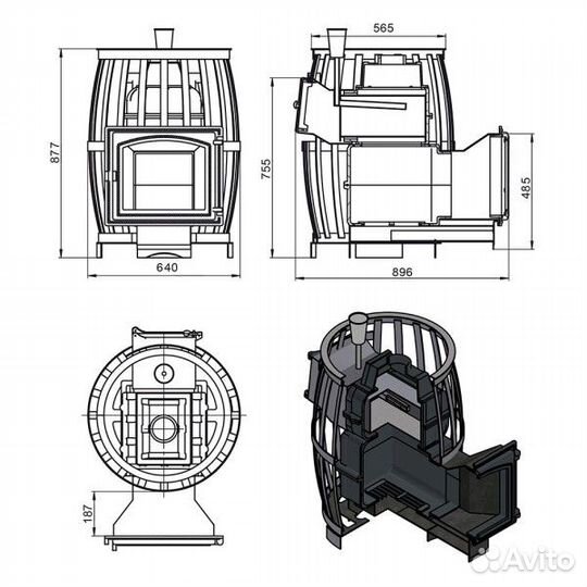 Чугун печь для бани везувий Легенда Русский Пар Ко