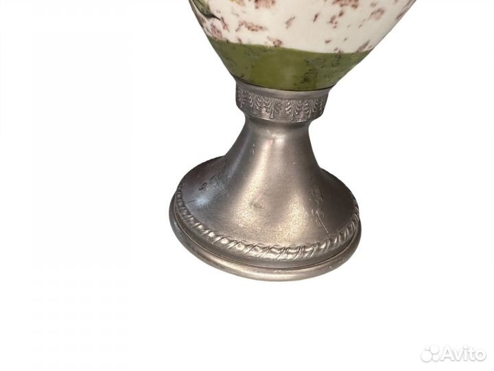 Кувшин немецкий из олова и фарфора, винтаж