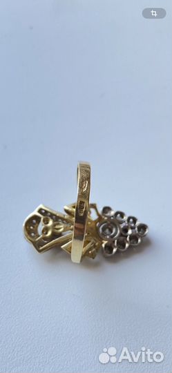 Золотой комплект с бриллиантами 750проба