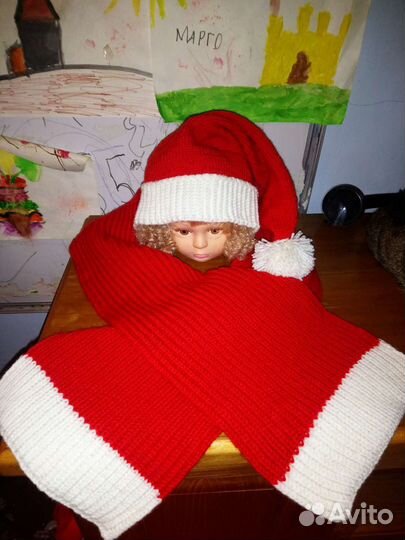 Новогодний колпачок, шапка санты