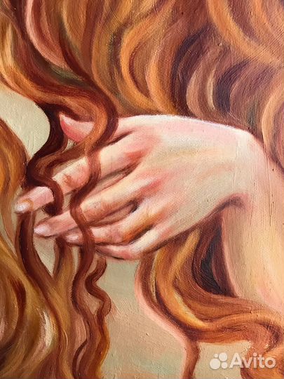 Картина маслом винтаж девушка темный фон стильная