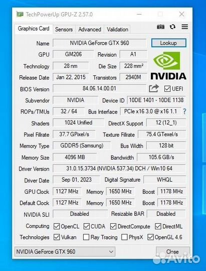 Видеокарта GTX 960 4gb