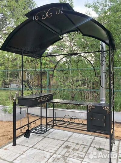 Мангал с печью под казан