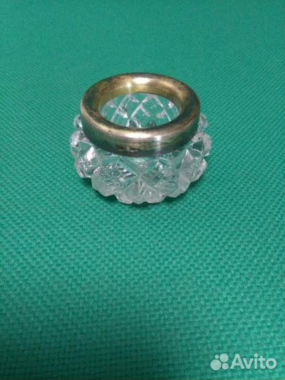 Солонка Хрусталь Серебро 875пробы СССР Винтаж
