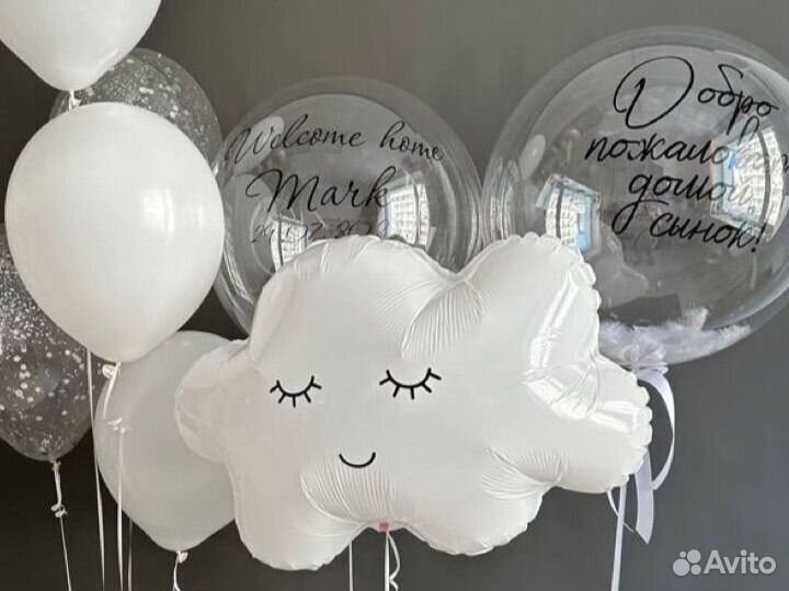 Геливые шары,Воздушные шары на выписку из роддома