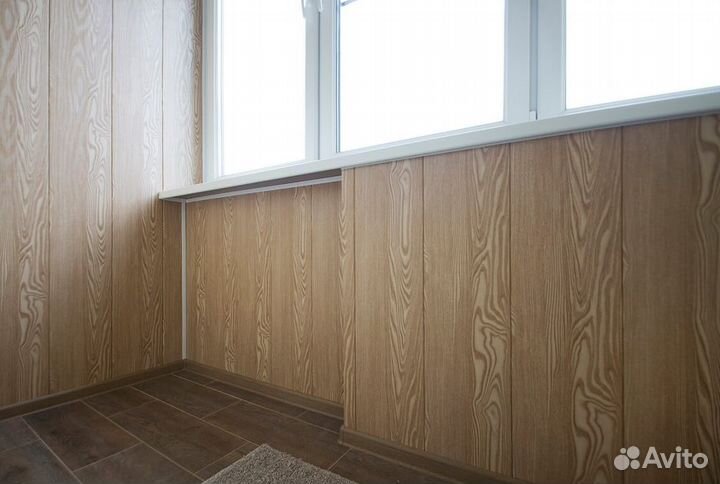 Отделка балкона ламинатом