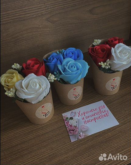 Букет из мыльных роз