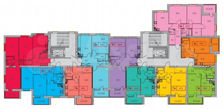 1-к. квартира, 39 м², 3/9 эт.