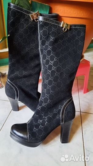 Gucci Italy Замша/кожа Принт/декор р39-40