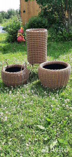 Кашпо из ротанга