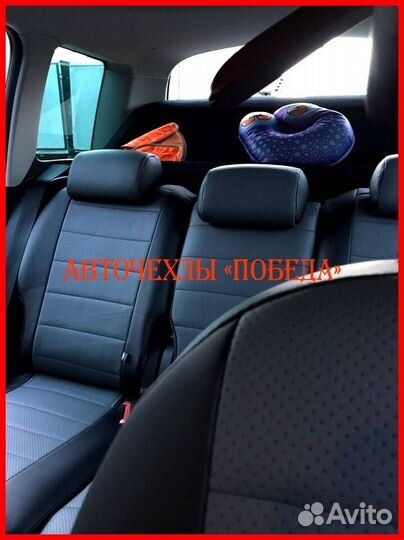 Чехлы Skoda Yeti из экокожи чёрно-серые Классика