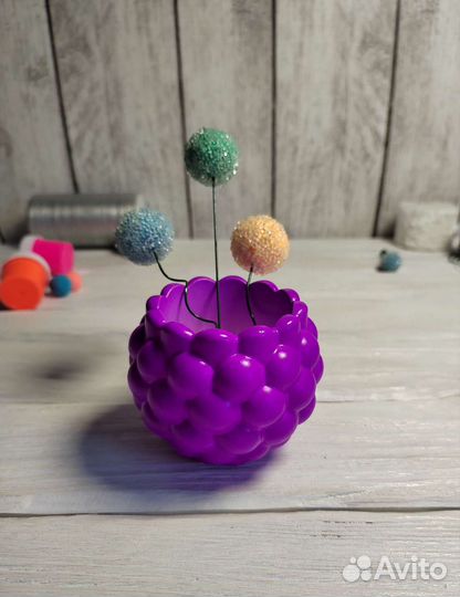 Гипсовое кашпо, подставка.Фиолет