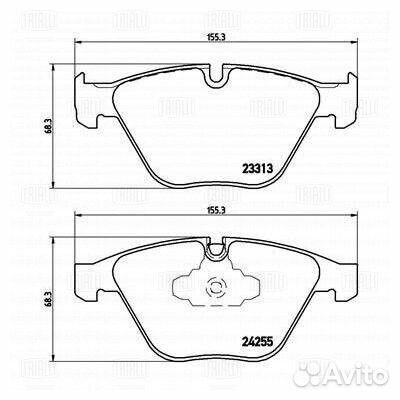 Колодки тормозные дисковые передние 155x68 trialli