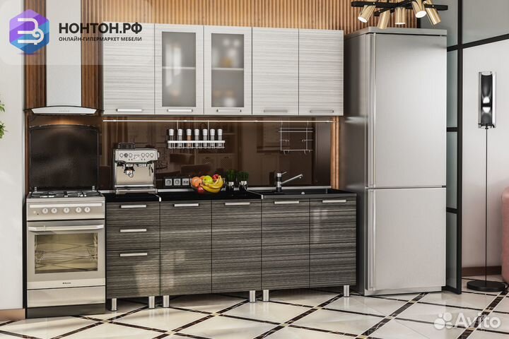 Кухня Титан 2.0 м титан бланш / титан нуар