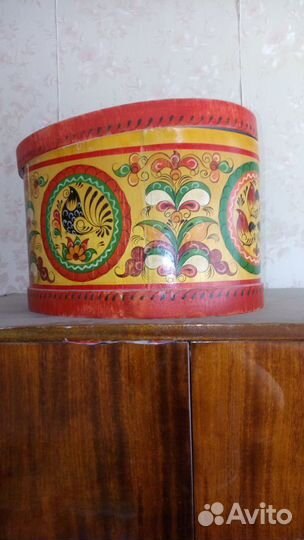 Короб с ручной росписью беломорские узоры