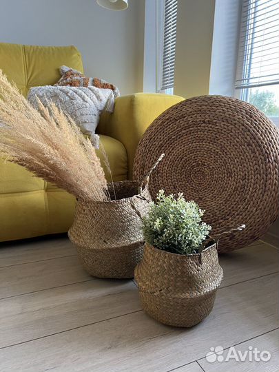 Плетеная корзина, плетеное кашпо