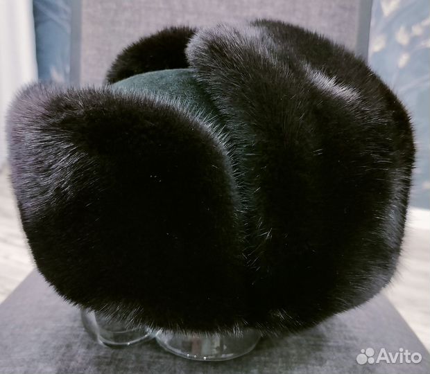 Шапка ушанка комбинированная из норки и замши
