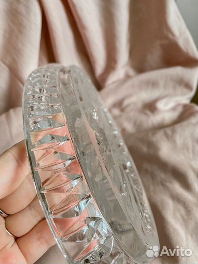 Хрустальное блюдо СССР Рак