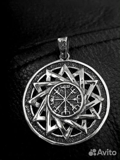 Подвеска- талисман оберег посеребренный