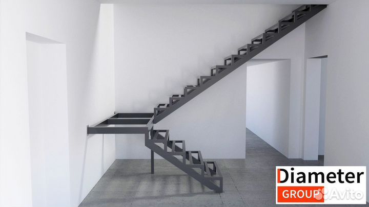 Установка широкой лестницы между этажами