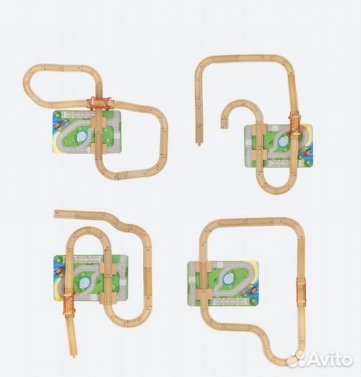 Железная дорога деревянная Acooltoy 80 деталей