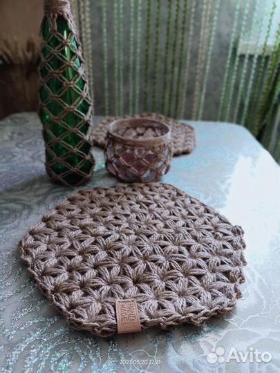 Набор из джутовых салфеток размер 30см