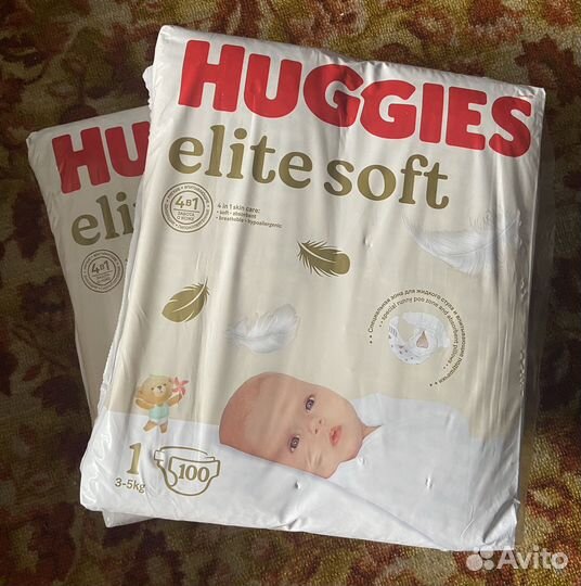 Подгузники huggies elite soft 1 100 шт