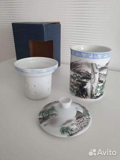 Чашка кружка заварочная с крышкой новая