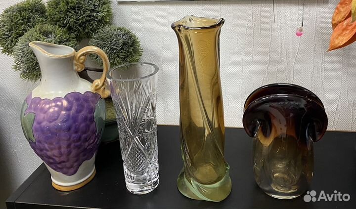 Ваза стекло, керамика СССР
