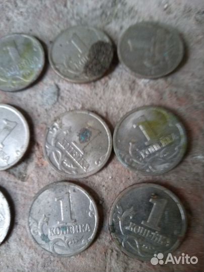 Набор из 12-ти однокопеечных монет