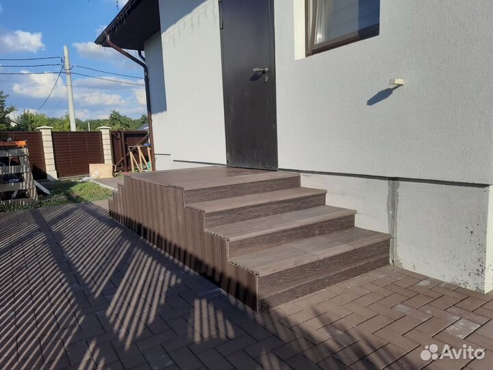 Террасная доска дпк+ монтаж