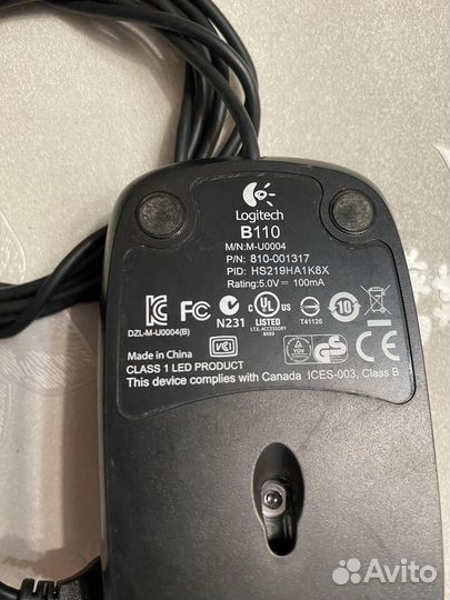 Мышь проводная Logitech B110