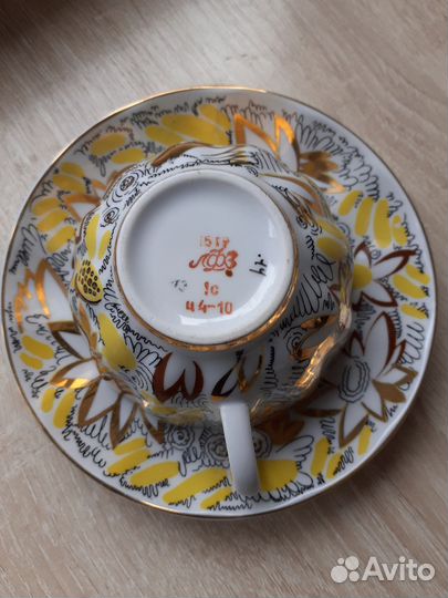 Чашка с блюдцем фарфор СССР Лфз
