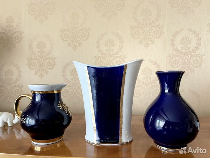 Вазы фарфор лфз кобальт