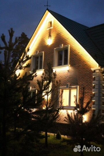 Подсветка домов - фасадное освещение