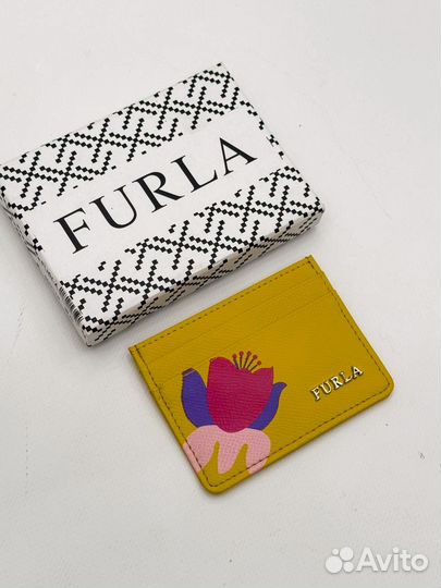 Картхолдер Furla канва+натуральная кож