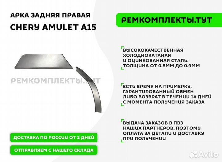 Арка задняя Chery Amulet A15 правая