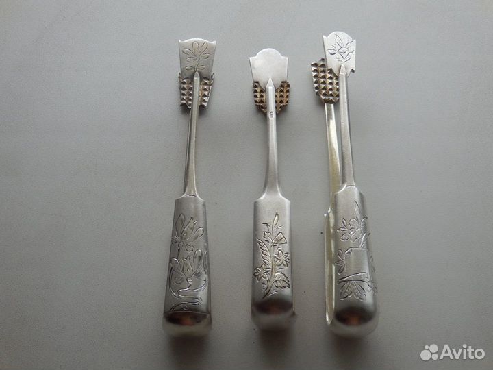 Щипцы для сахара царское серебро, Штихель