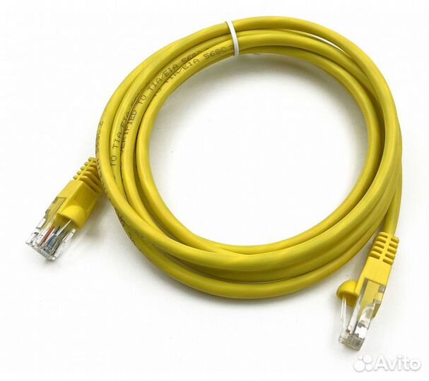 Патч-корд Buro UTP cat5E 4 пары 3м, желтый (UTP-5E