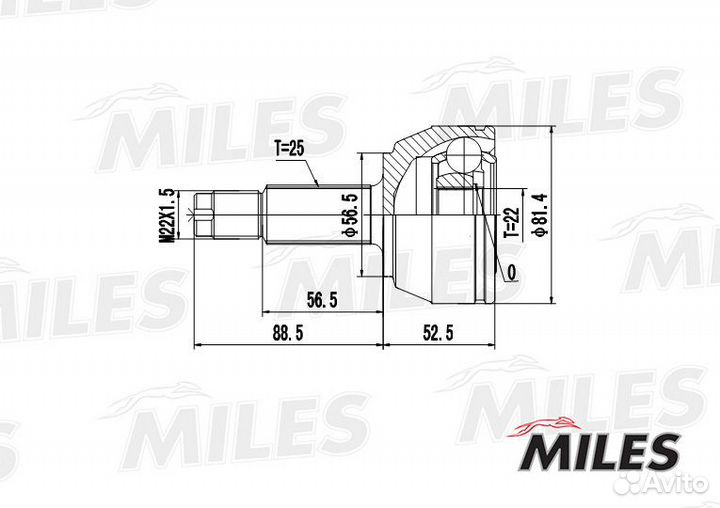 Шрус наружный ford escort/fiesta/orion 1.4-1.8 90
