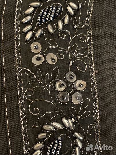 Юбка женская р.46 с вышивкой из бисера и бусин