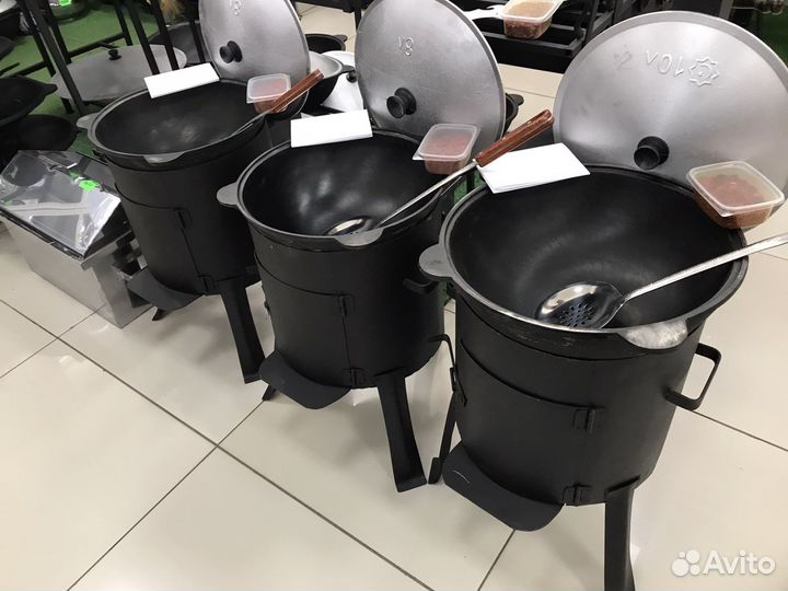 Казан + печь с трубой + шумовка + специи