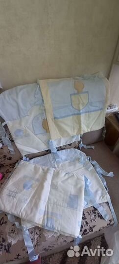 Бортики+карман+белье+одеяло +подушка