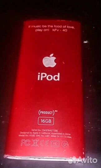 iPod Nano 16gb 4 gen А1285 + провод