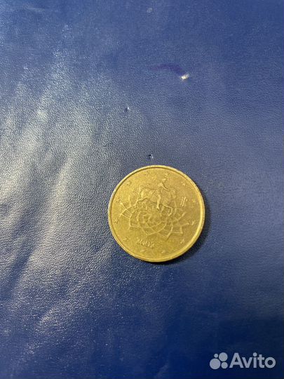 Монета 50 cent euro 2002