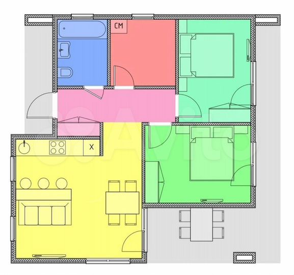 Дом 58 м² на участке 7 сот.